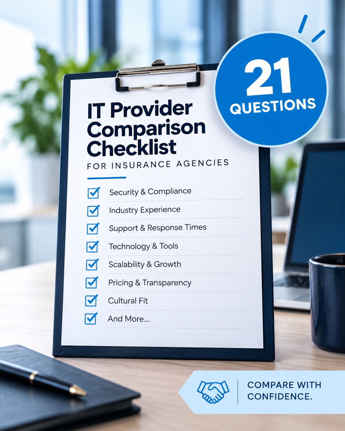 IT Provider Scorecard for Insurance Agencies – 21 questions to compare IT providers