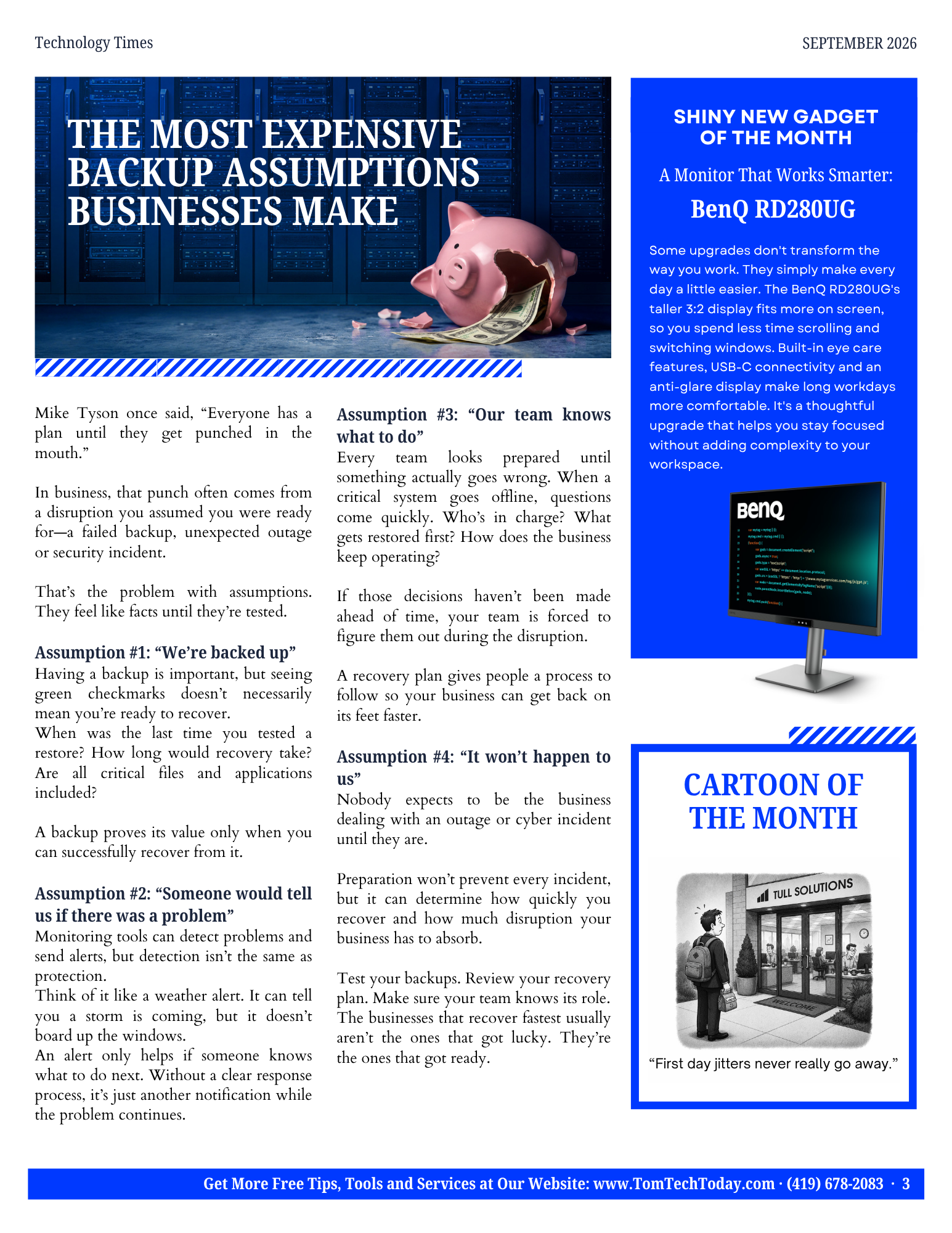 Technology Times September 2026, page 3 - The Most Expensive Backup Assumptions Businesses Make