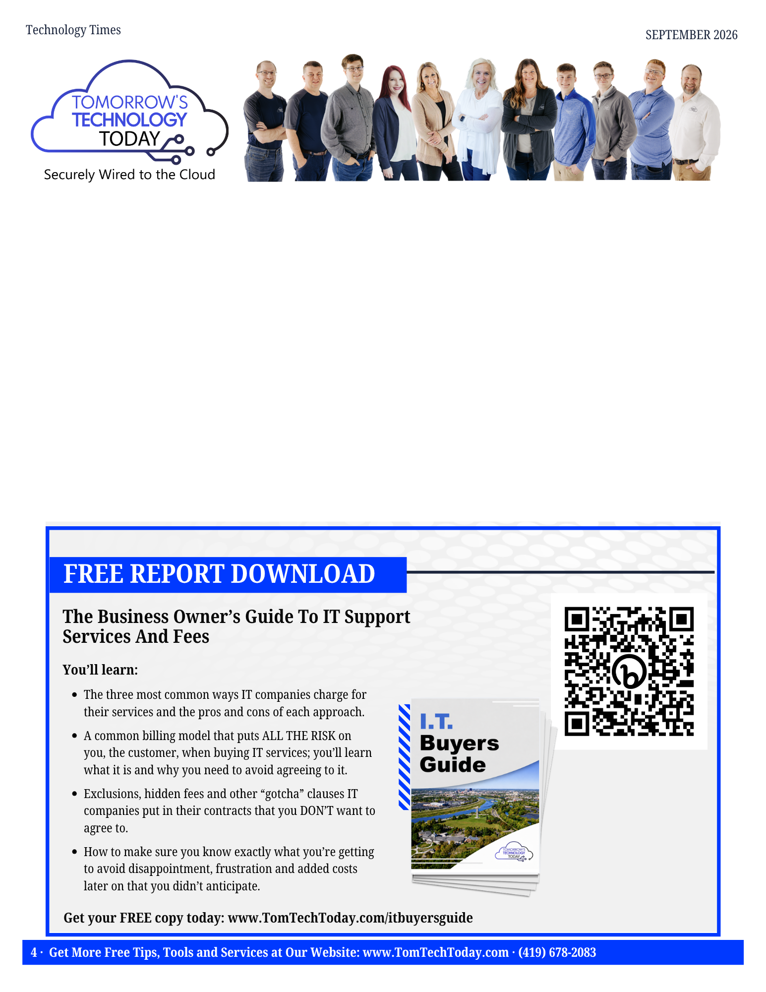 Technology Times September 2026, page 4 - Free Report: The Business Owner's Guide to IT Support Services and Fees
