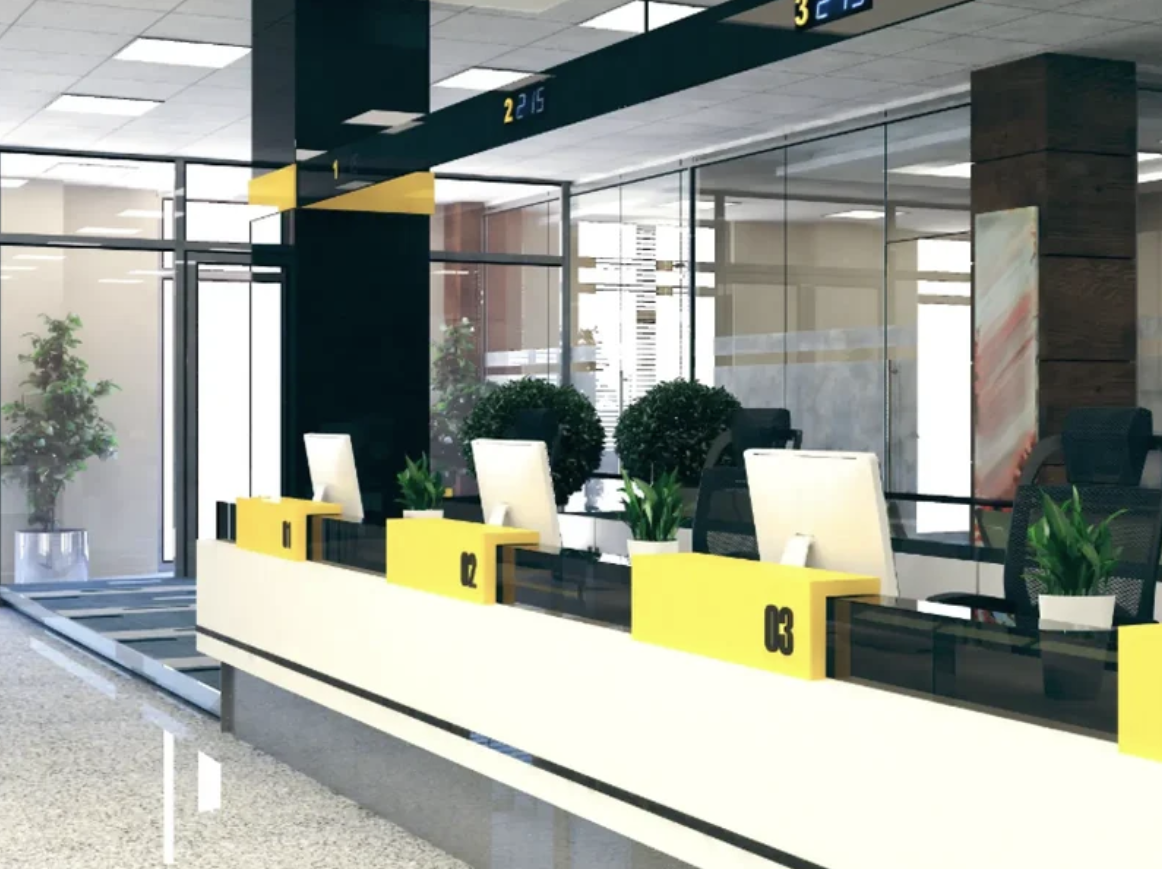 Interior of bank