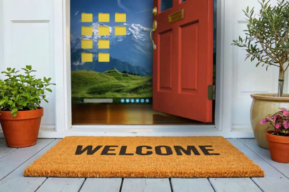 Front door to computer