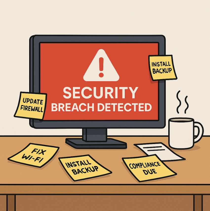 Graphic of breached computer