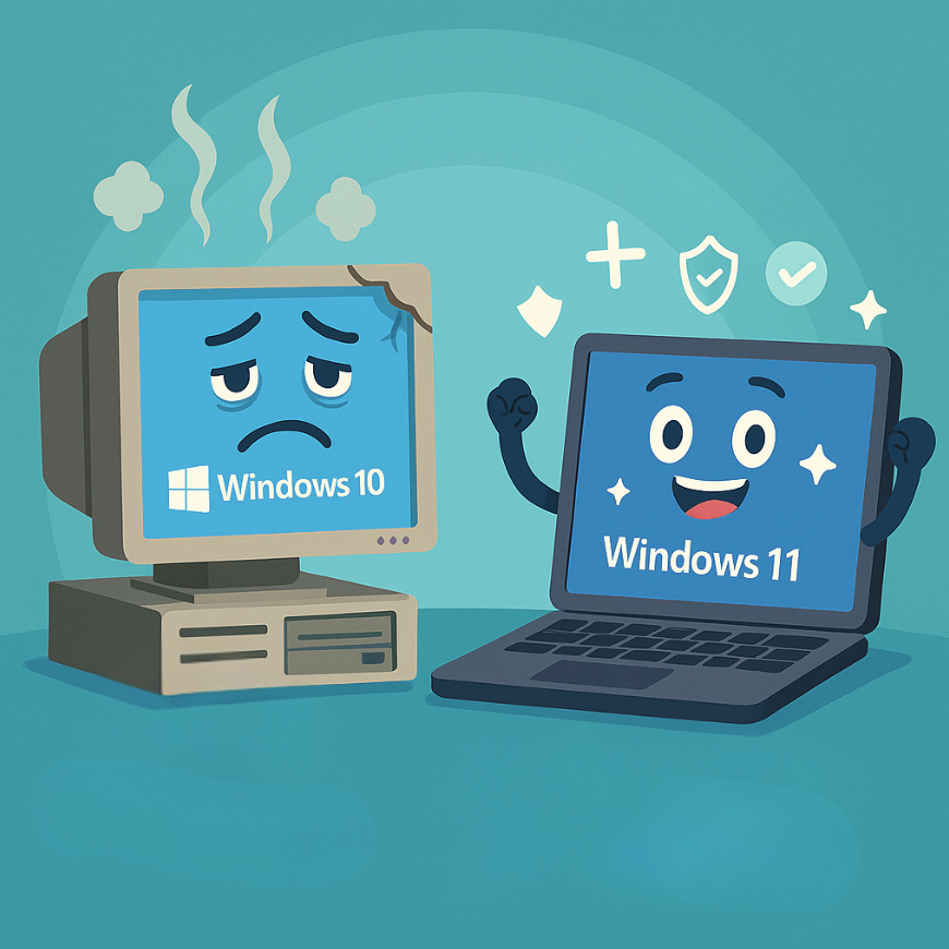 Graphic of good and bad computer