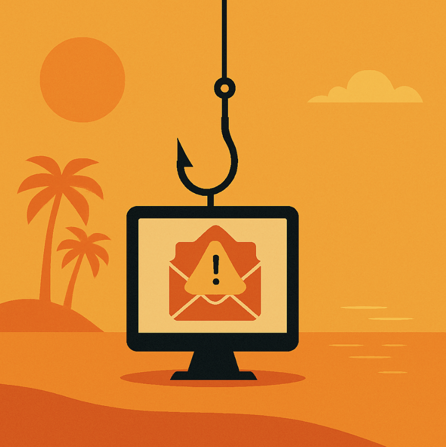 Graphic of phishing computer
