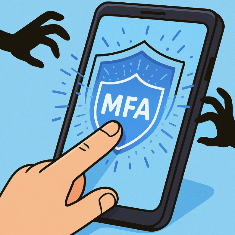 Graphic of phone with MFA on it