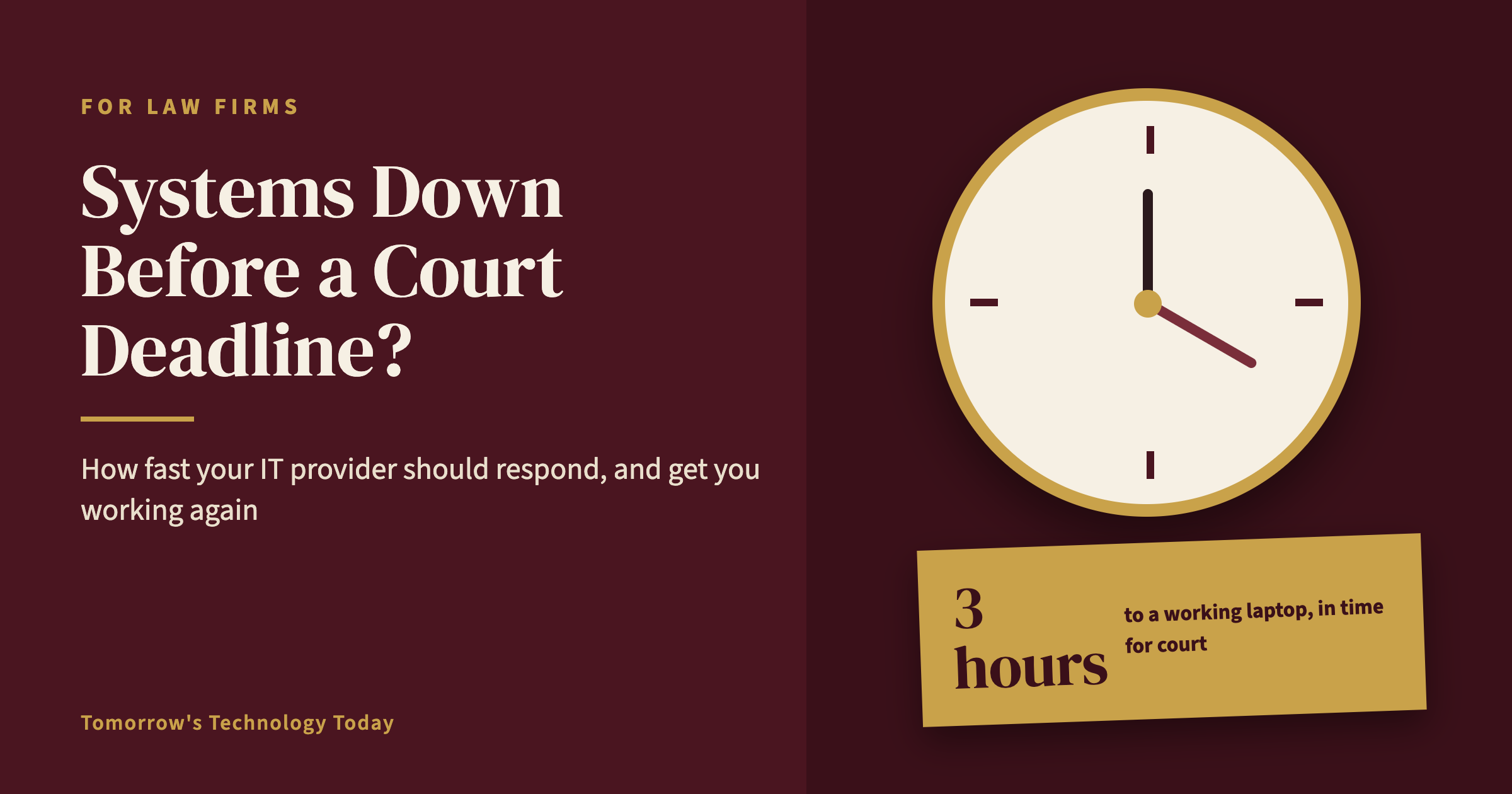 How Fast Should an IT Provider Respond When a Law Firm's Systems Fail Before a Court Deadline?