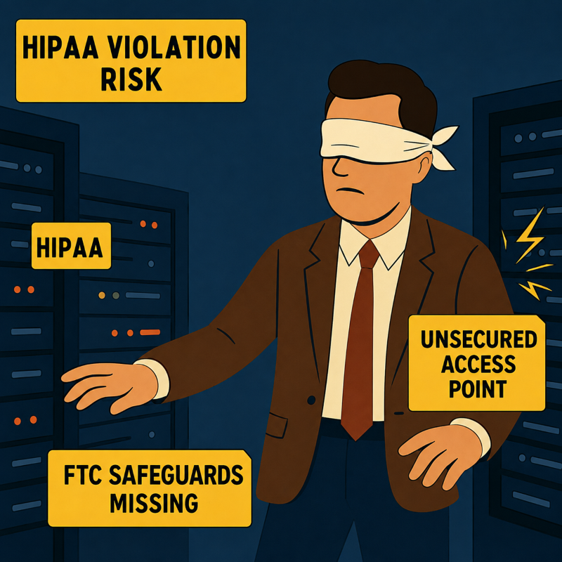 graphic of man with blindfold on